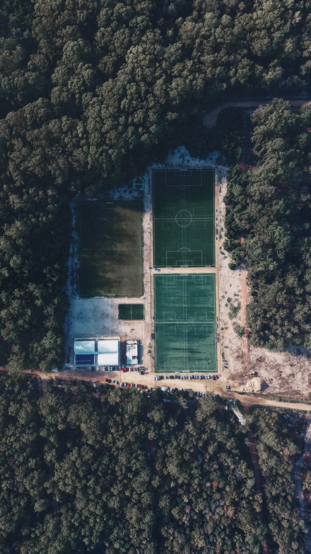 Vista aérea de las canchas de Punta League